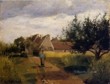  camille - entering a village Camille Pissarro